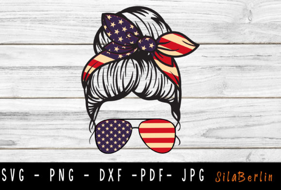 American Mom Skull Graphics for Crafts