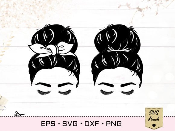 Messy Bun Svg: Graphics for Crafts & Branding