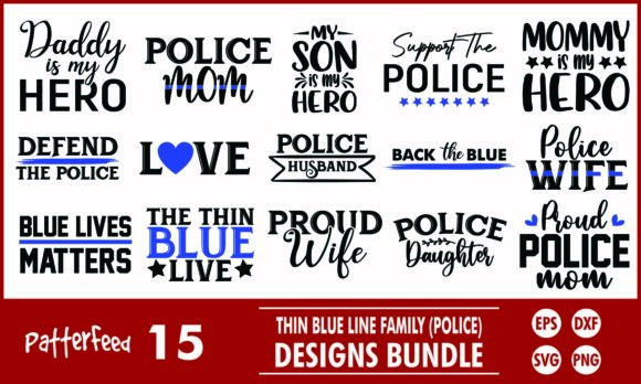 Thin Blue Line Police SVG Bundle for Crafts